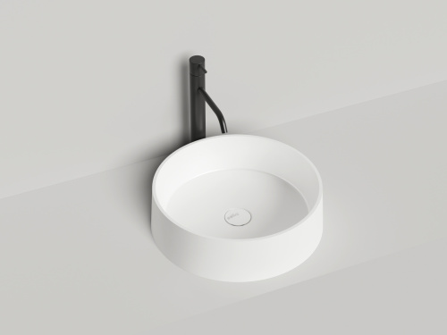 Раковина из искусственного камня S-Stone Salini GLORIA 1102201M 40х40 накладная цвет белый без отверстий под смеситель - фото 2